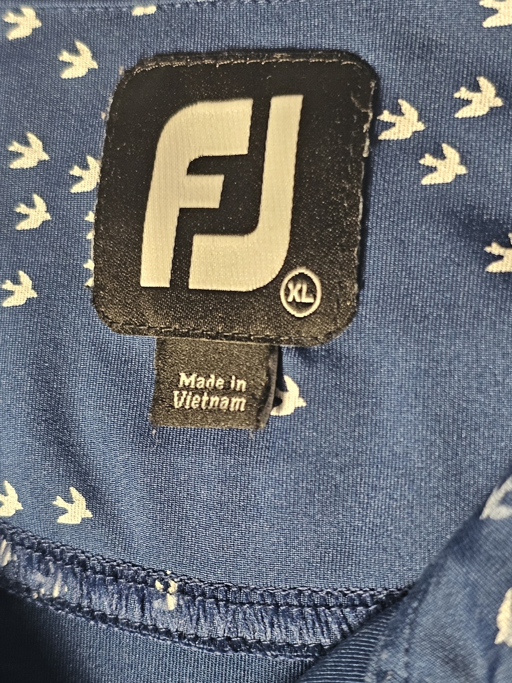FootJoy "Flock Of Birds" performance golf polo Mens Size XL Blue - Picture 4 of 4